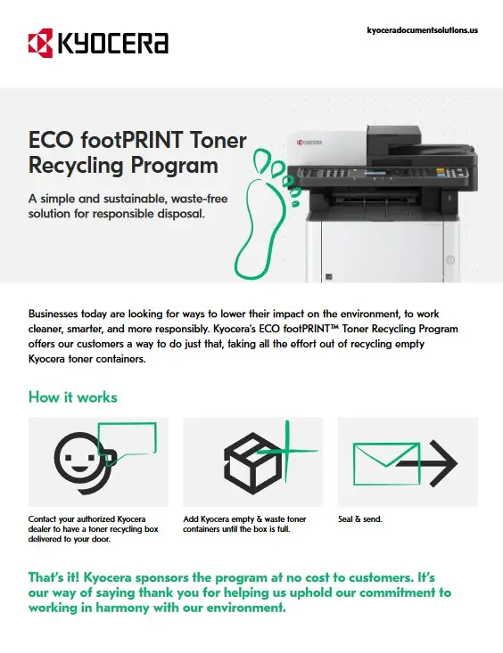 ECO FootPRINT, Kyocera, Enviroment, (Dealership Name)