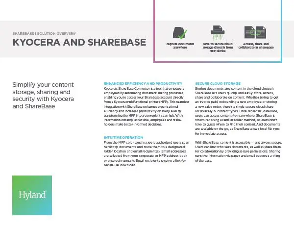ShareBase, Kyocera, Solution, Software, Document Management, (Dealership Name)