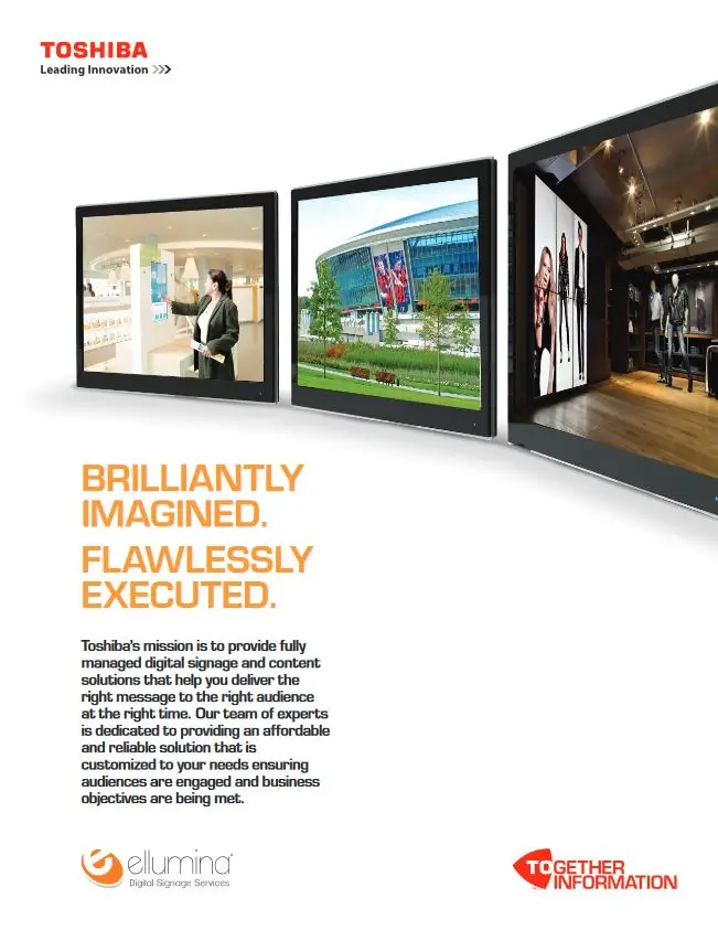 Ellumina, Digital Signage, Digital Signage, Toshiba, (Dealership Name)